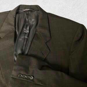 43 R Hickey Freeman Loro Piana Tasmanian 120's Dark Grey Wool Suit Coat Jacket‎